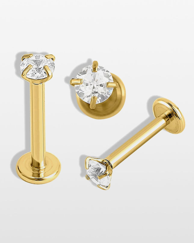 LABRET ACERO ROSCA INTERNA CON PIEDRA