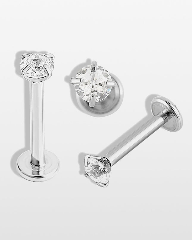 LABRET ACERO ROSCA INTERNA CON PIEDRA