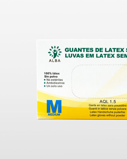 GUANTES DE LATEX BLANCOS SIN POLVO