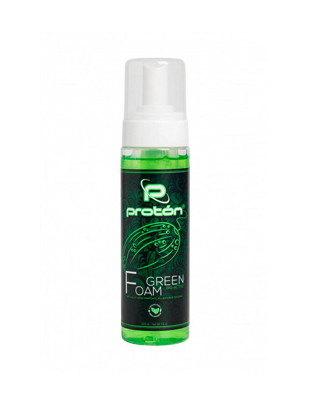 GREEN FOAMER PROTÓN CON PANTENOL, ALANTOÍNA Y ALOE VERA - ESPUMA LIMPIADORA TATUAJE - 220ML / 7.4 OZ.