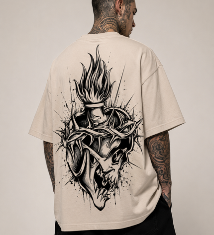 INKFAMOUS Reaper Camiseta oversize Beige